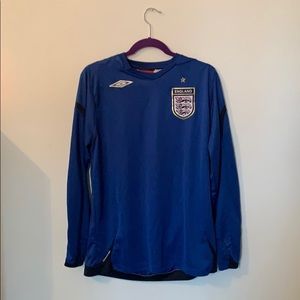 Blue Long sleeve England Soccer Jersey